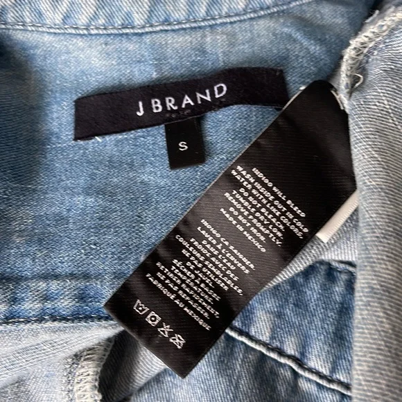 J. Brand Kayla Denim Jumper Romper in Montauk Wash Linen Blend Size Small NWT - Picture 5 of 9